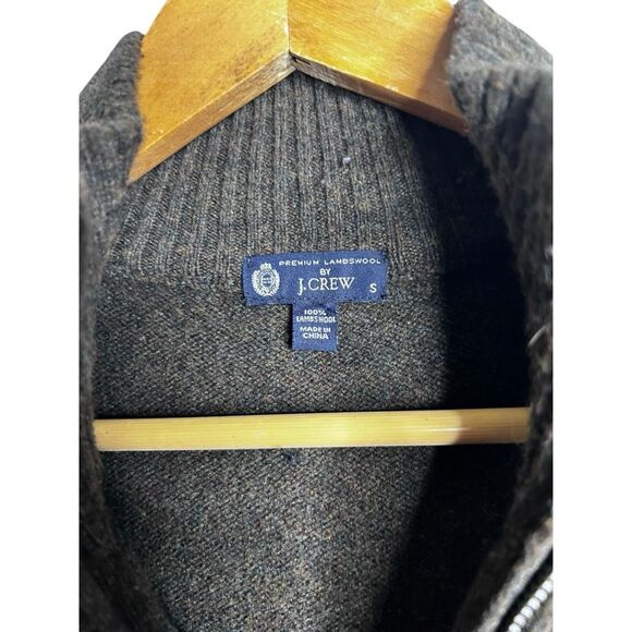 J. Crew Wool Brown Quarter Zip Men's Sweater Size S Fall Winter Comfy Cozy - Picture 6 of 10